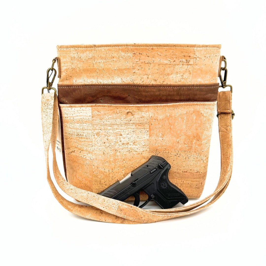 Cork Leather Concealed Carry Crossbody Purse
