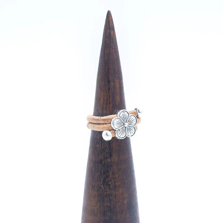 Flower pendant on Adjustable Cork Ring on a display