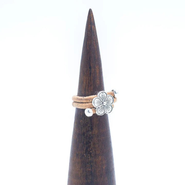 Flower pendant on Adjustable Cork Ring on a display
