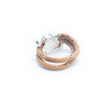 Back view of Adjustable Cork Ring with Flower pendant