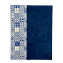 Cork Leather Spiral Cover - front - Blue Tiles with Navy accent on right border