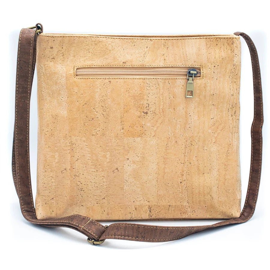 Back view of Two-Toned Cork Crossbody with Large Slip Pocket from Texas Cork Company