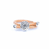 Cork Ring front with Dainty Rose charm