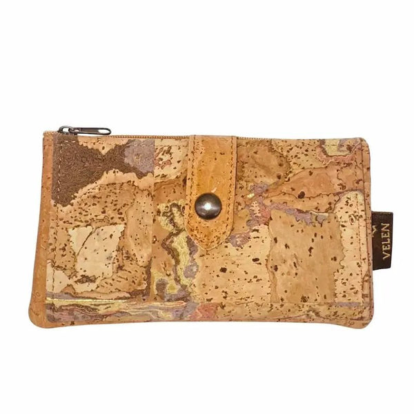 Front of Seattle Slim Woman's Cork Wallet in Flamingo
