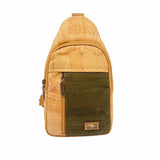 Belmont Sling Chest Bag in Natural with Olive front