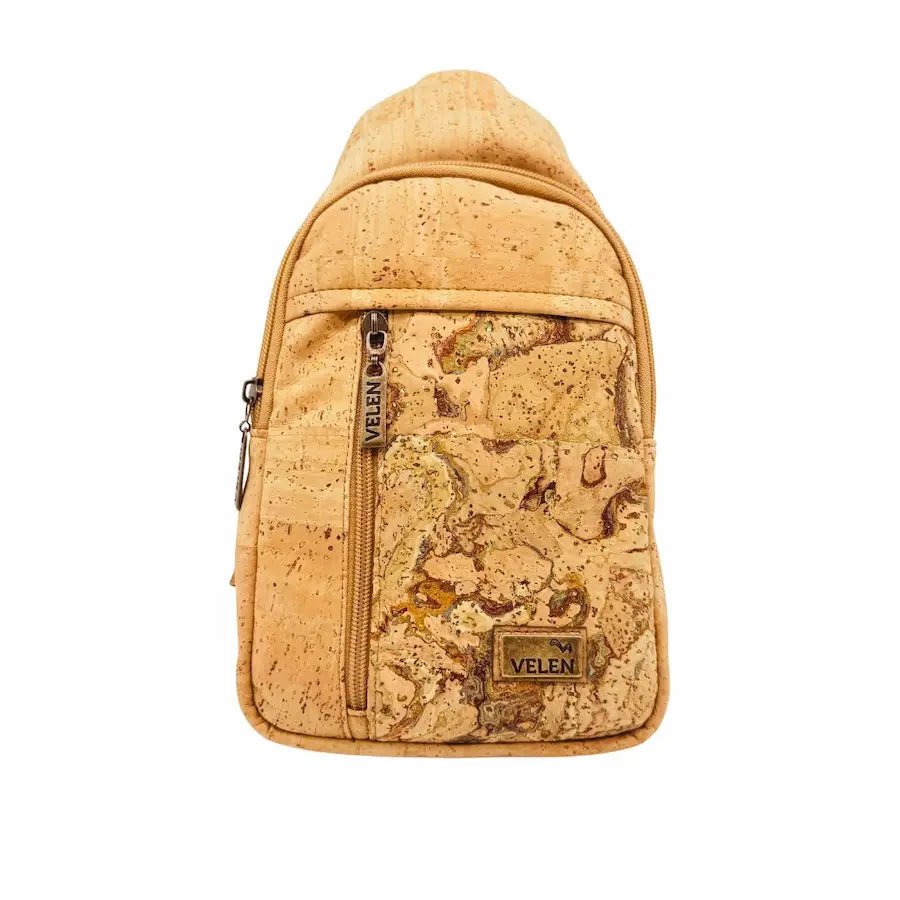 Belmont Sling Chest Bag in Natural with Roots front