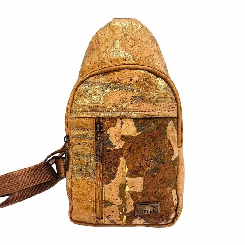 Belmont Sling Chest Bag in Bright Grey with Ocean front