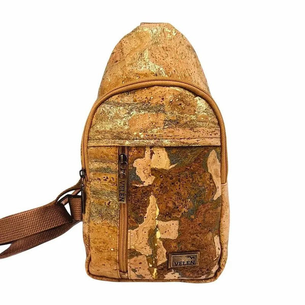 Belmont Sling Chest Bag in Bright Grey with Ocean front