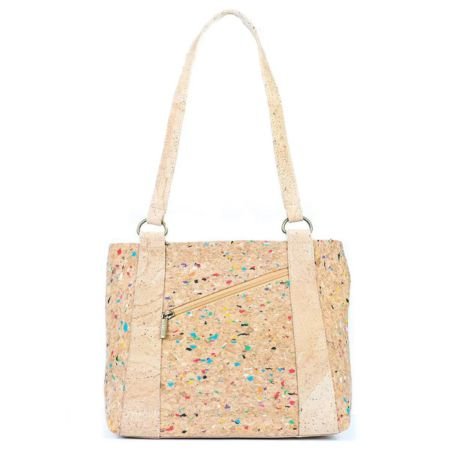 Front of Confetti Vegan Cork Shoulder Bag
