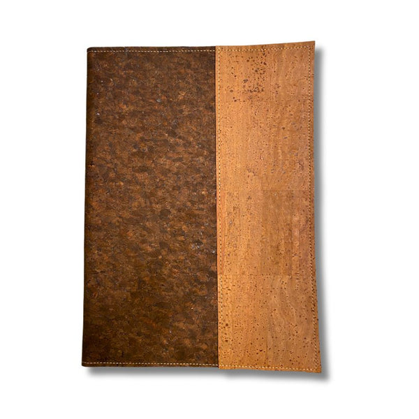 Cork Leather Notebook Cover - Large Refillable Legal Pad - brown with tobacco by Texas Cork Company