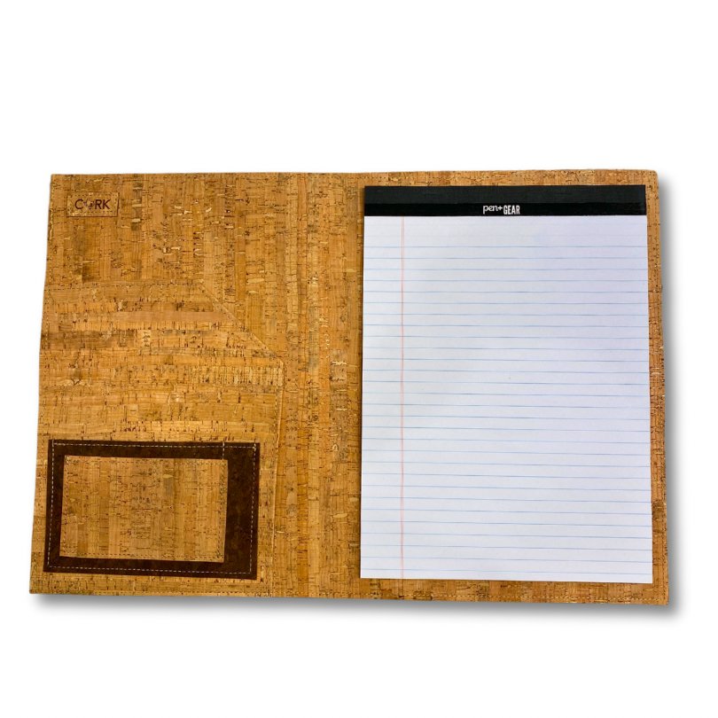 Cork Leather Notebook Cover - Large Refillable Legal Pad -inside view by Texas Cork Company