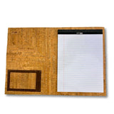 Cork Leather Notebook Cover - Large Refillable Legal Pad -inside view by Texas Cork Company