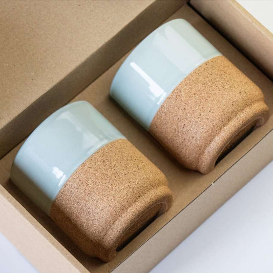 Eco Coffee Mug Gift Set | Small -EW-SET-TEA-MUG-AQ - Texas Cork Company