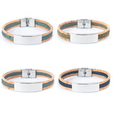 Men’s Bracelet | Cork Cord with Stainless Steel Pendant -DBR-014-BlueMen - Texas Cork Company