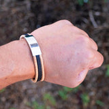 Men’s Bracelet | Cork Cord with Stainless Steel Pendant -DBR-014-BlackMen - Texas Cork Company
