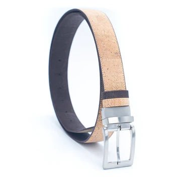 Reversible Natural and Brown Cork Leather Belt -L-875-125 - Texas Cork Company