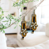 Women’s Earrings | Cork Cord with Flower Pendant from Texas Cork Company