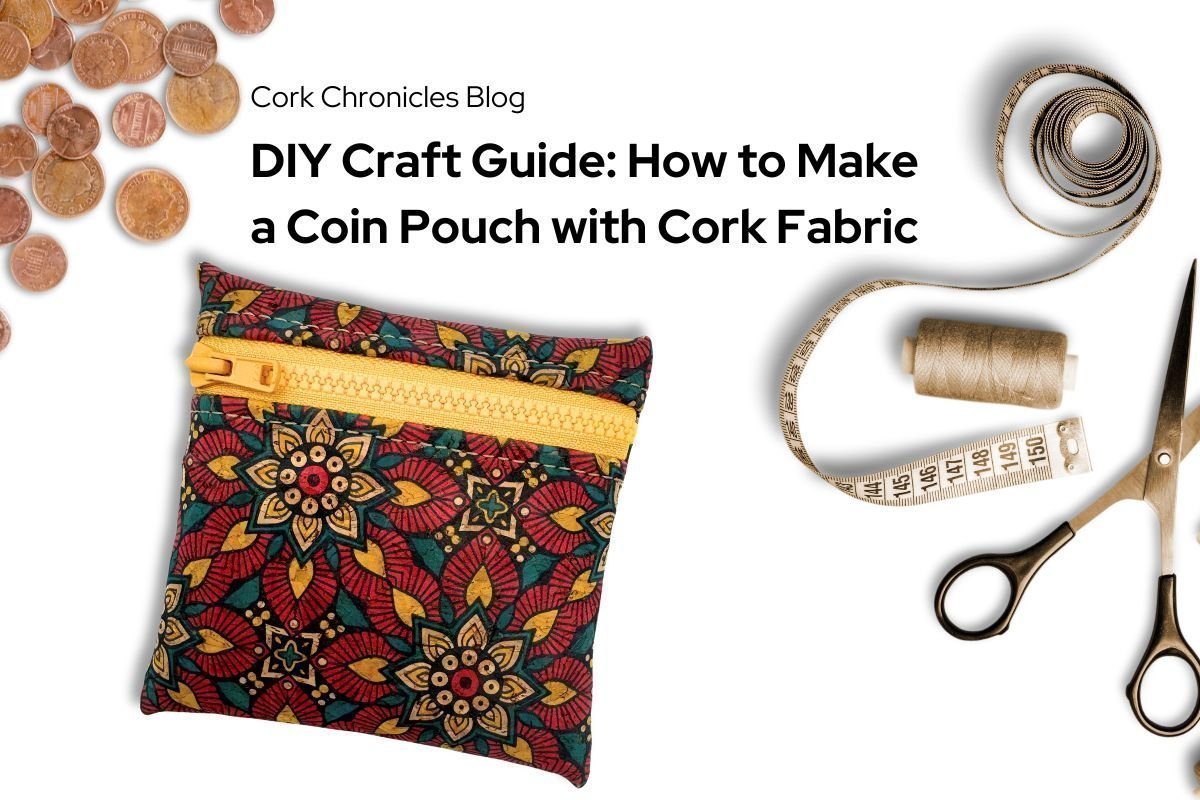 Finished cork coin pouch from DIY tutorial