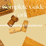 Different textures of natural cork displayed on a neutral background.