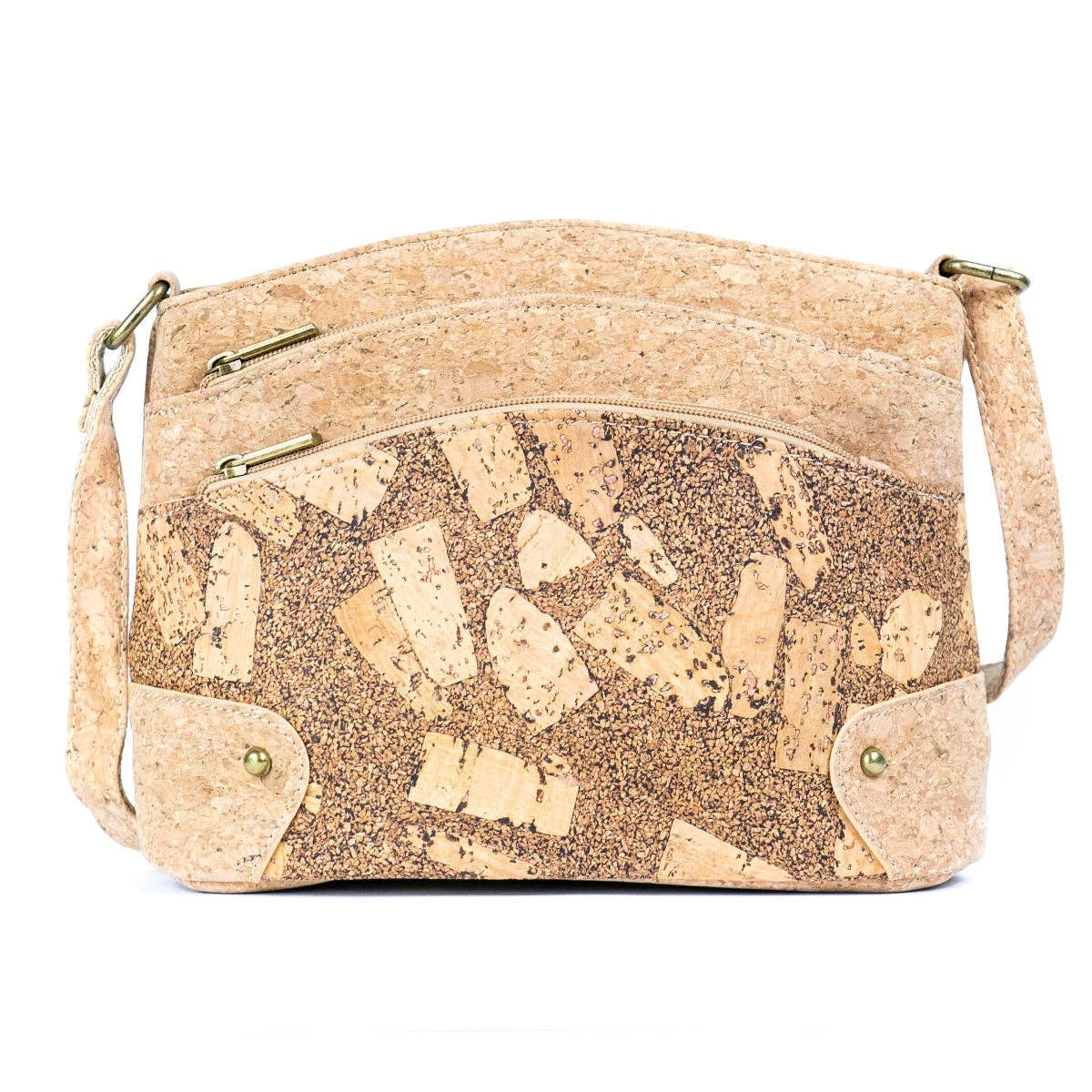 Three-line zipper cork bag in Aztec from Texas Cork Company
