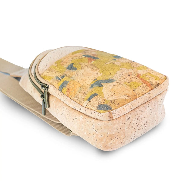 Albany Cork Sling Bag side and bottom view