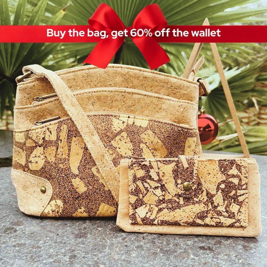  Arlington Cork Crossbody bag with the coordinating Tacoma Wallet