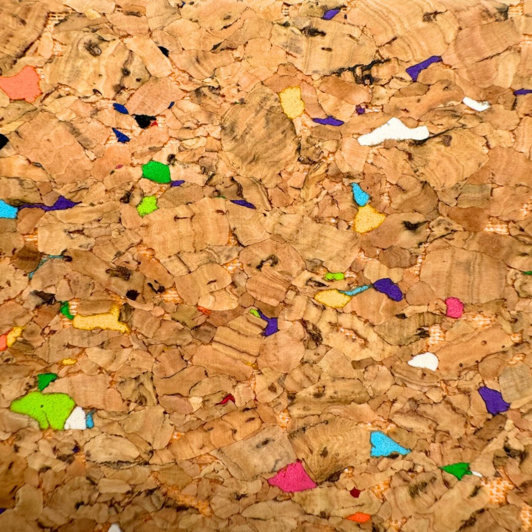 Close up of the confetti cork design