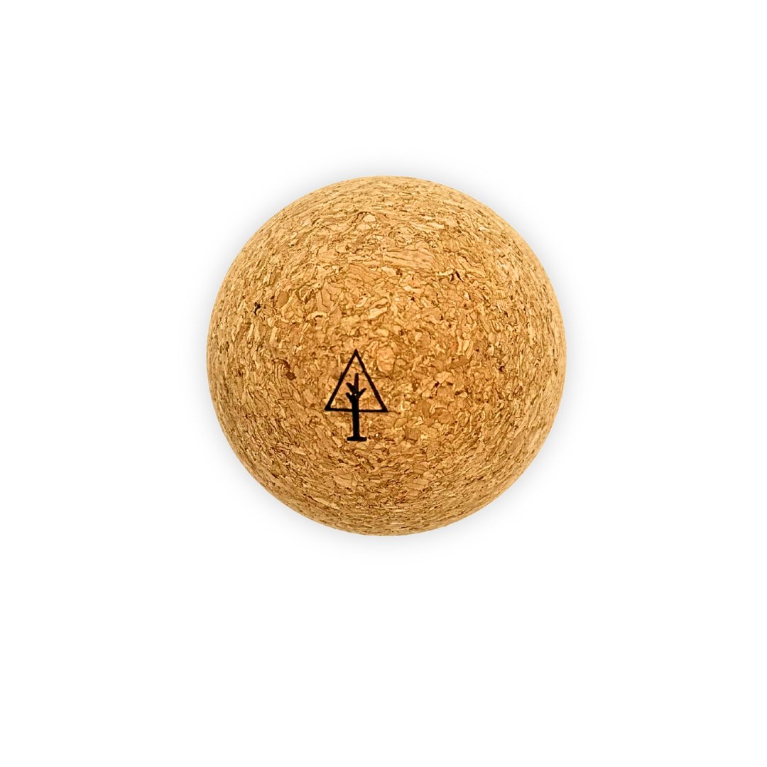 Front view of cork massage ball