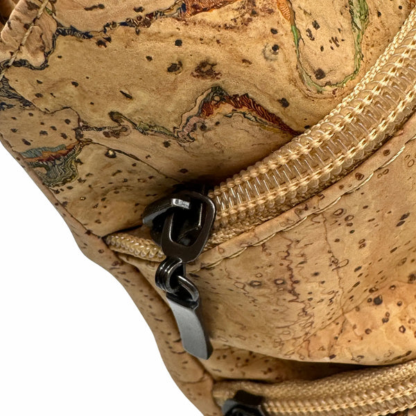 Close up of Dallas Medium Organizer Cork Crossbody Purse