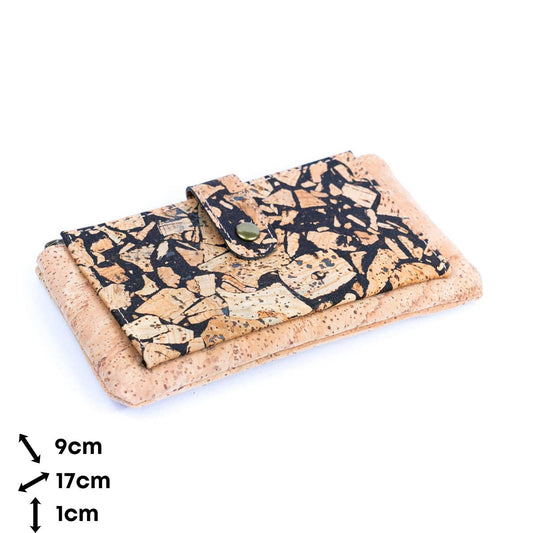 Dimensions in centimeters of Coffee infused Cork Long Wallet Card Holder from Texas Cork Company