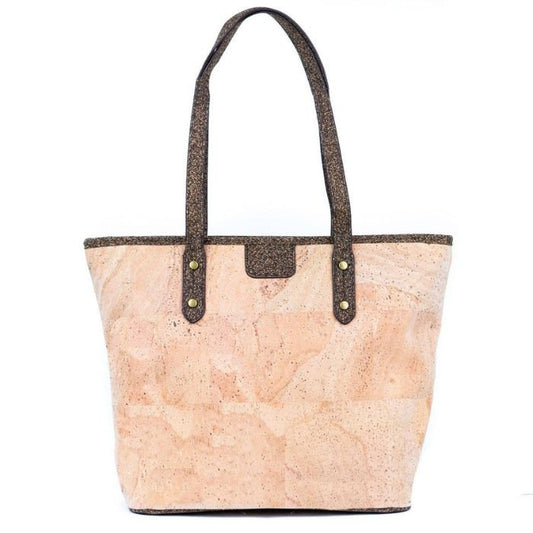 Front view of Eco Minimalist Cork Tote Bag on a white background