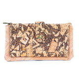 Front of Light Roast Coffee infused Cork Long Wallet Card Holder from Texas Cork Company