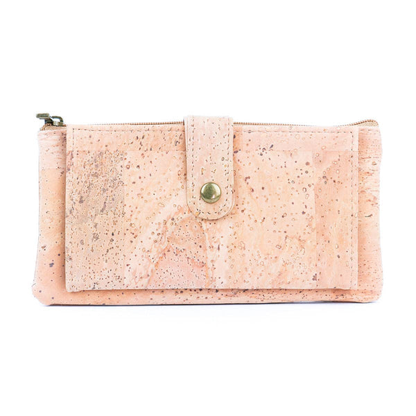 Front of Natural Cork Long Wallet Card Holder from Texas Cork Company