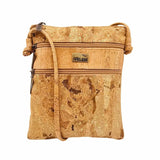 Charleston Cork Triple Zip Crossbody Bag front in Gold