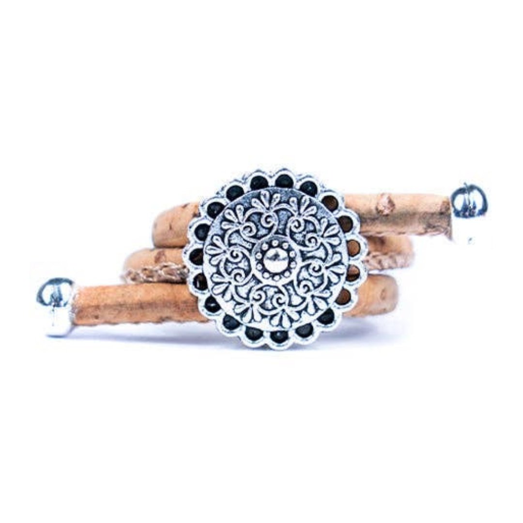 Lacey flower cork ring in natural from Texas Cork Co