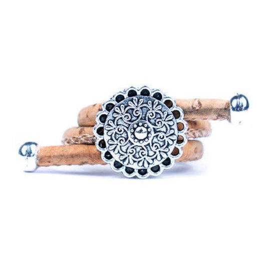 Lacey flower cork ring in natural from Texas Cork Co