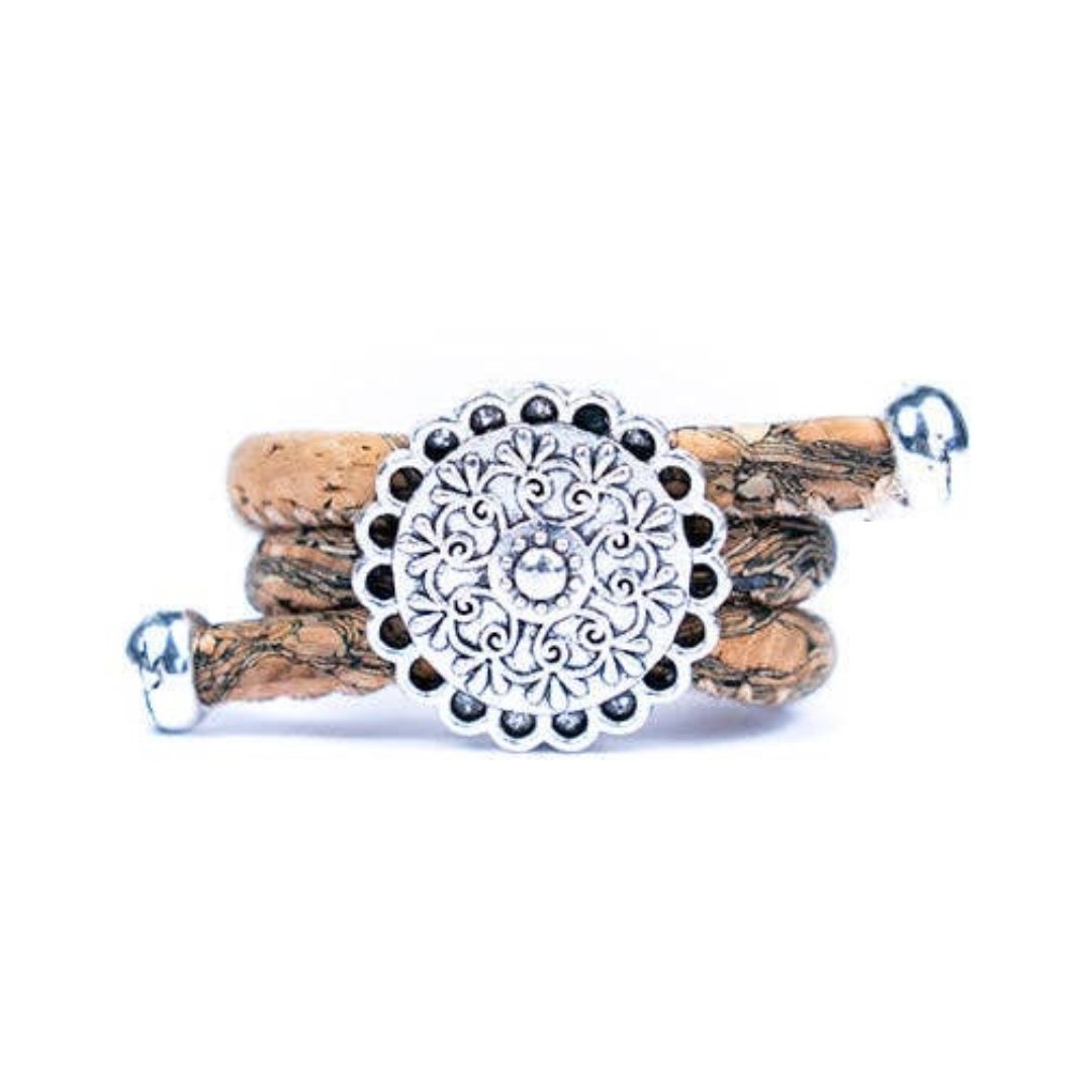 Lacey flower cork ring in rustic from Texas Cork Co