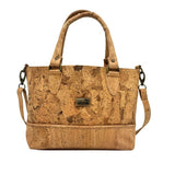 Front of Napa Luxe convertible bag in Gold  with a natural bottom, strap, and handles. 