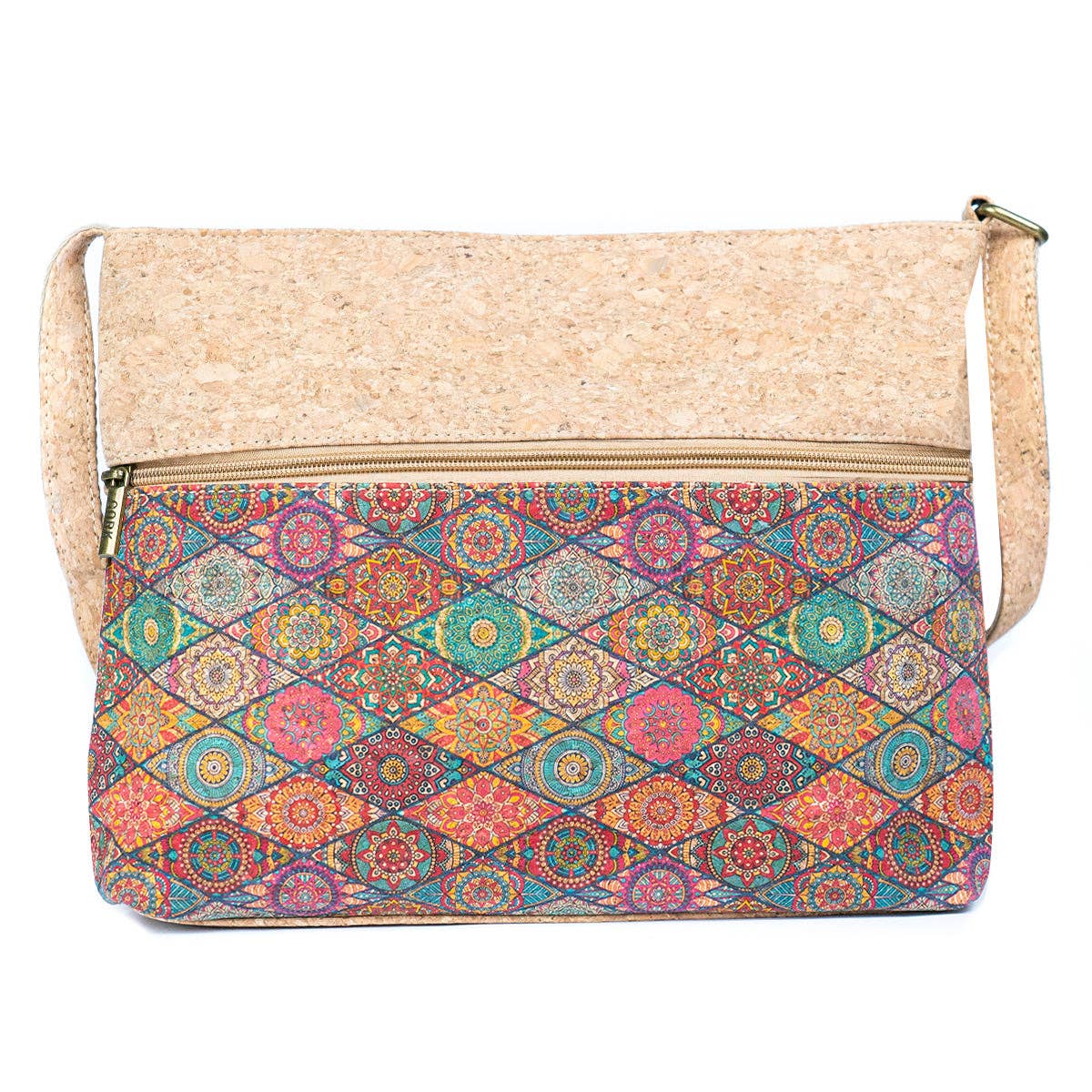 Front of Traditonal Natural Cork Women’s Crossbody from Texas Cork Company