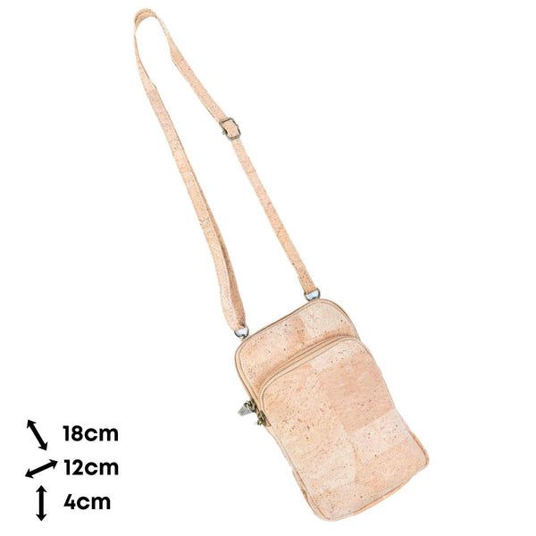 Dimensions of Women's Natural Cork Phone Bag from Texas Cork Company