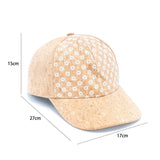 Dimensions of Aggregate Cork Baseball Hat in centimeters - Texas Cork Company