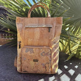 Akron Large Cork Backpack in outside setting