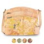 Arlington Sunshine cork crossbody bag with yellow geometric pattern