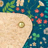 Arlington three-line cork crossbody closeup of rivet and stitching detail