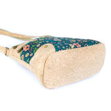 Arlington three-line cork crossbody side and bottom view