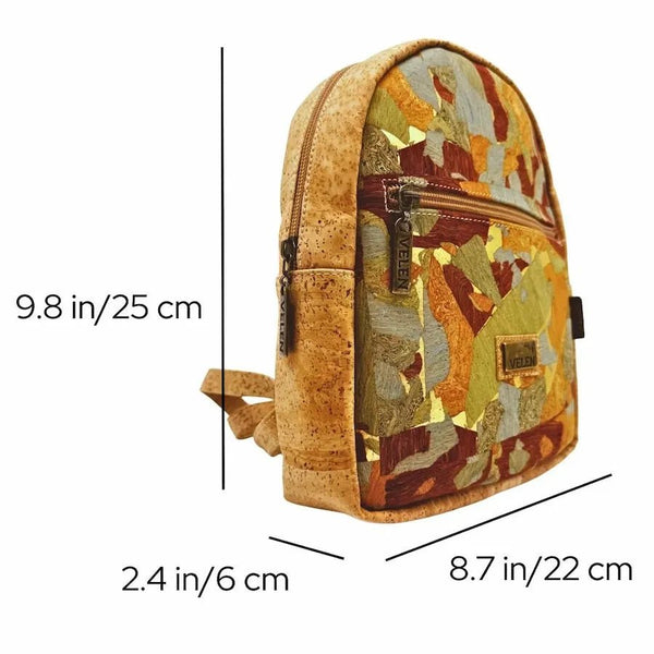 Size of Aspen Mini Backpack - height 9.8 in, width 8.7 in, and depth 2.4 in.