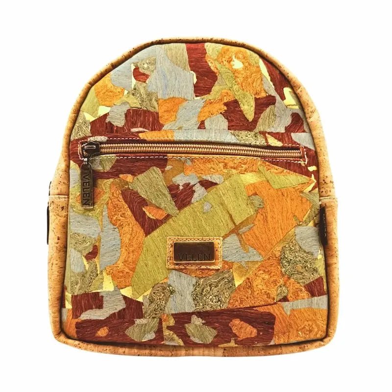Front view of Aspen Mini Backpack Purse in Patchwork