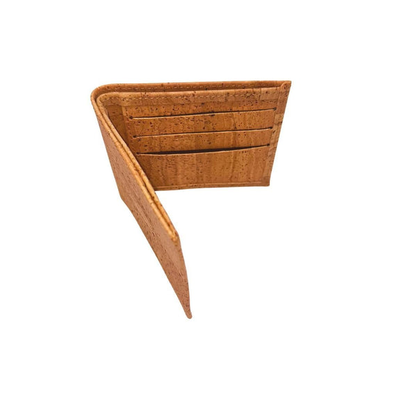 Angled top view of slim Austin Bifold wallet showing durable build and compact profile