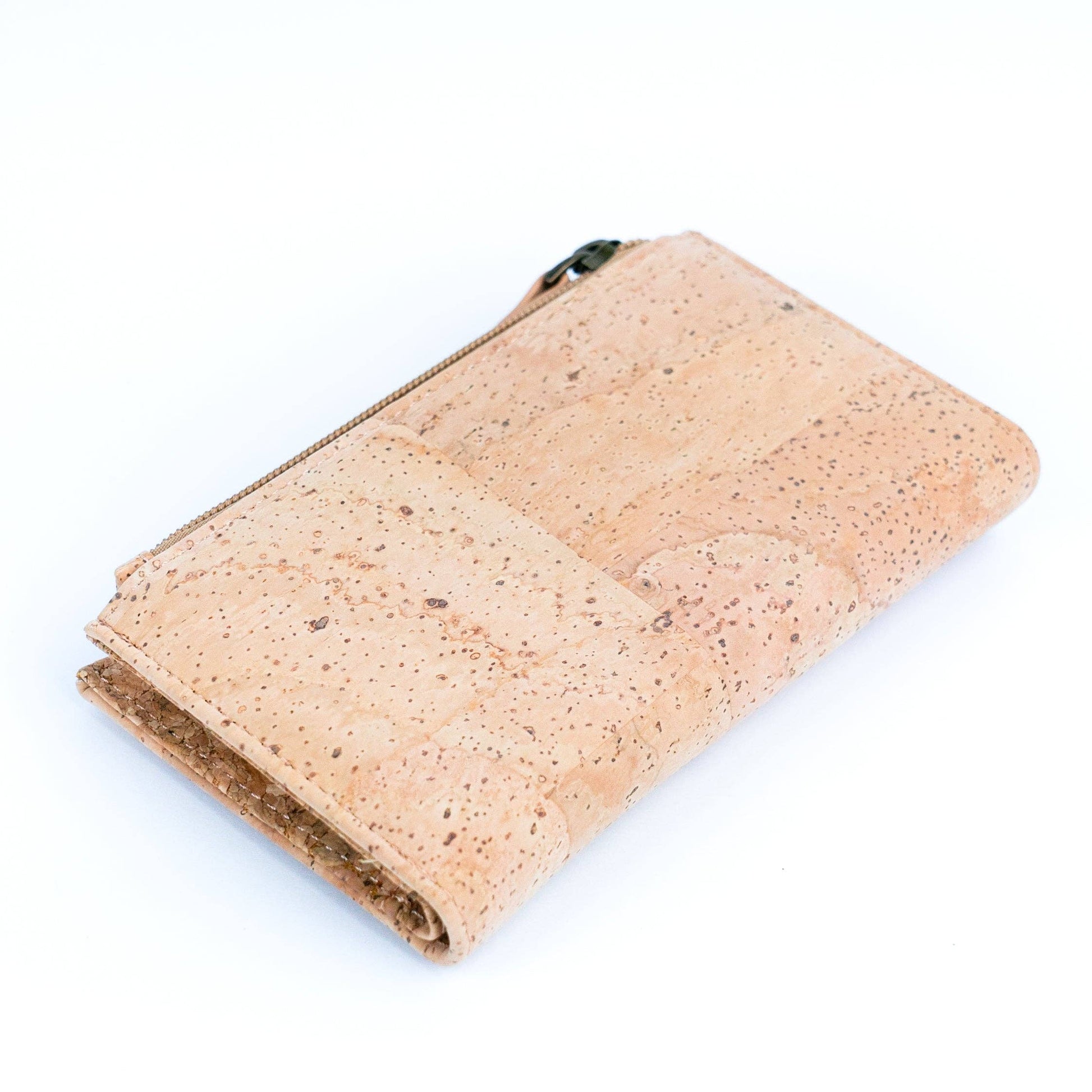 Back of  chic cork wallet with snap closure from Texas Cork Company