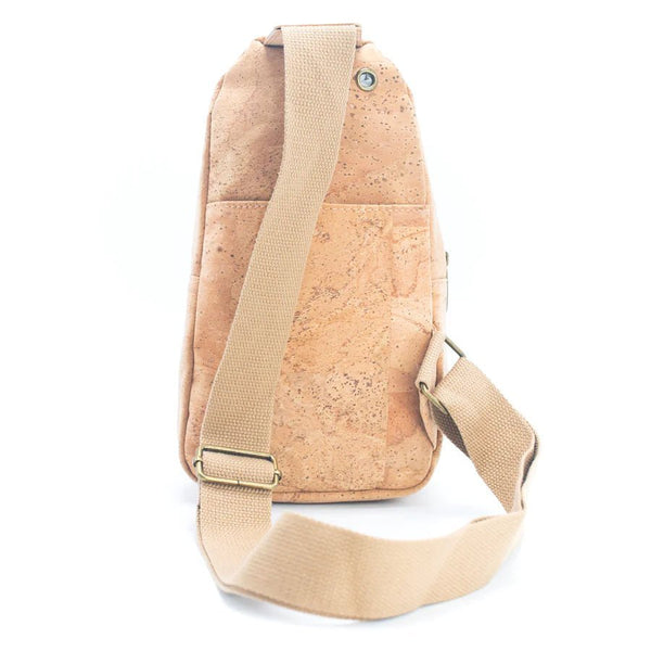 Back view of Natural Cork Chest Bag from Texas Cork Company